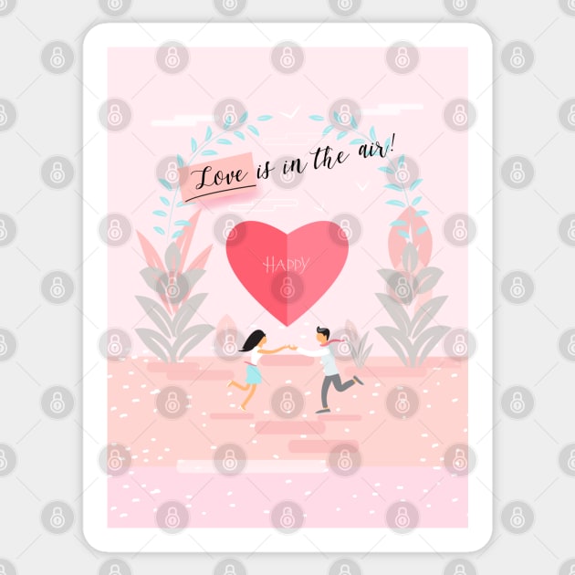 Happy Valentine's Day - Love is in the air! Lettering Contemporary Art Sticker by sofiartmedia